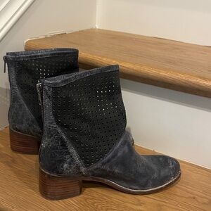 Black Perforated Ankle Boots size 8 1/2